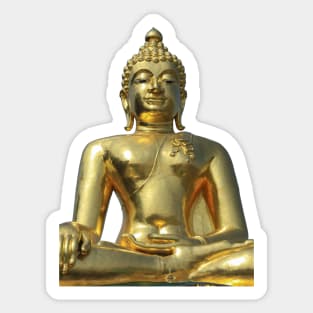 Buddhism Meditation Golden Buddha Yoga Spiritual Statue Sticker